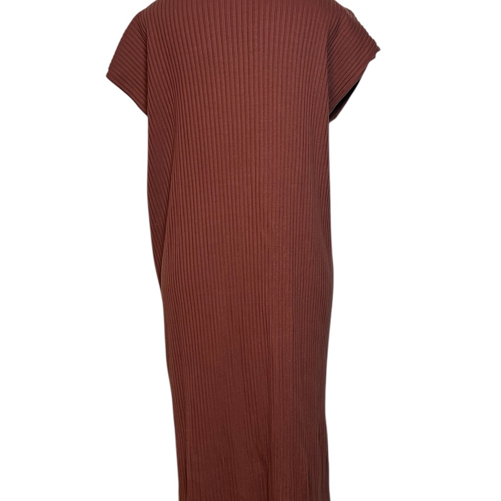 Eileen Fisher Women’s Size Large Cap Sleeve Rib Dress Rust Orange Color - Picture 5 of 8
